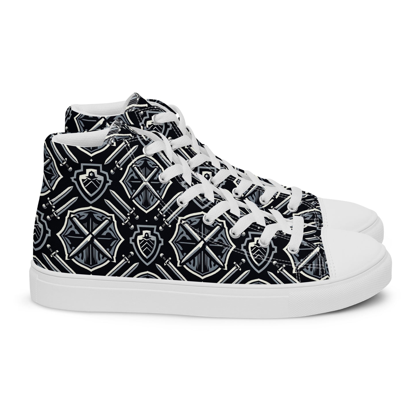 the SWORD & SHIELD 'Defender' Men’s High Top Canvas Sneakers