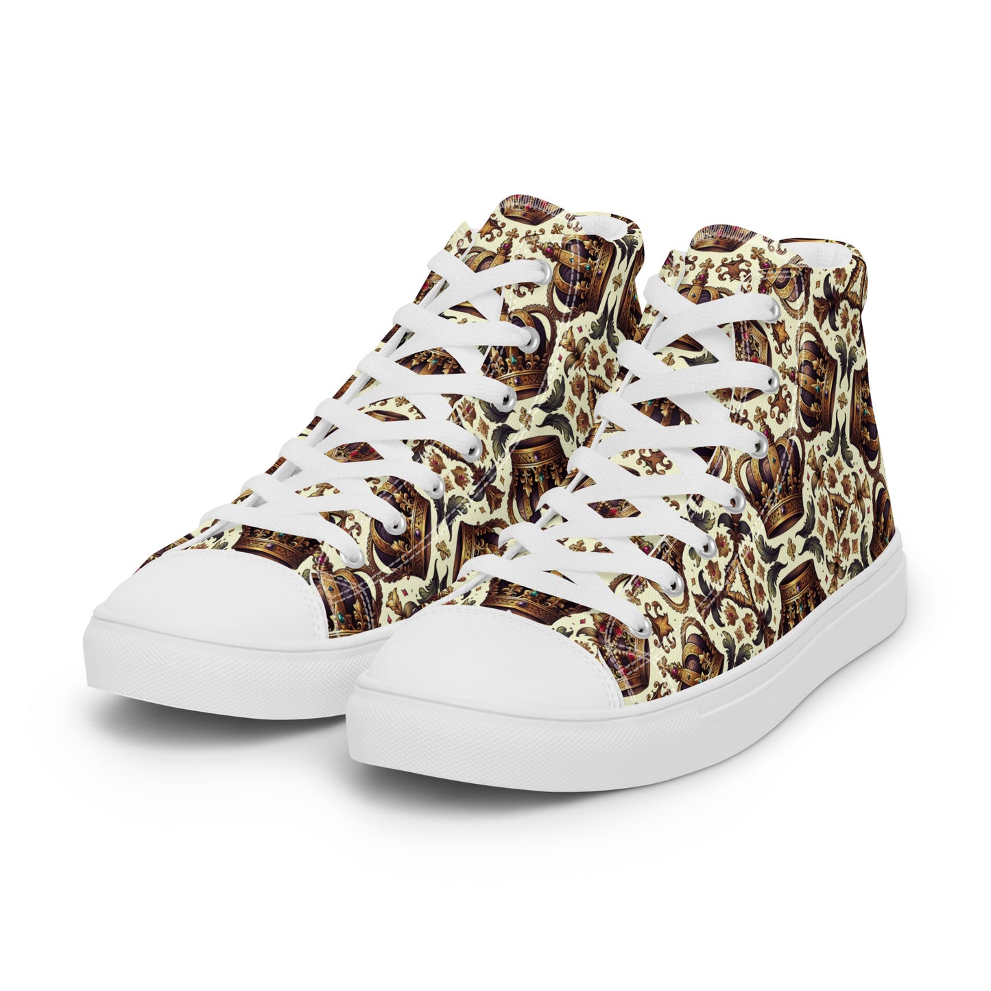 the CROWN 'Leader' Women’s High Top Canvas Sneakers